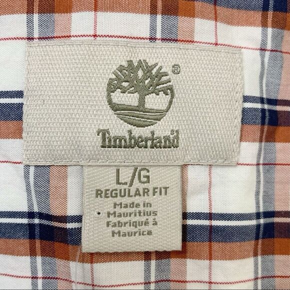 Timberland Size Large Men’s Plaid Short Sleeves Button Down Shirt - Picture 9 of 11